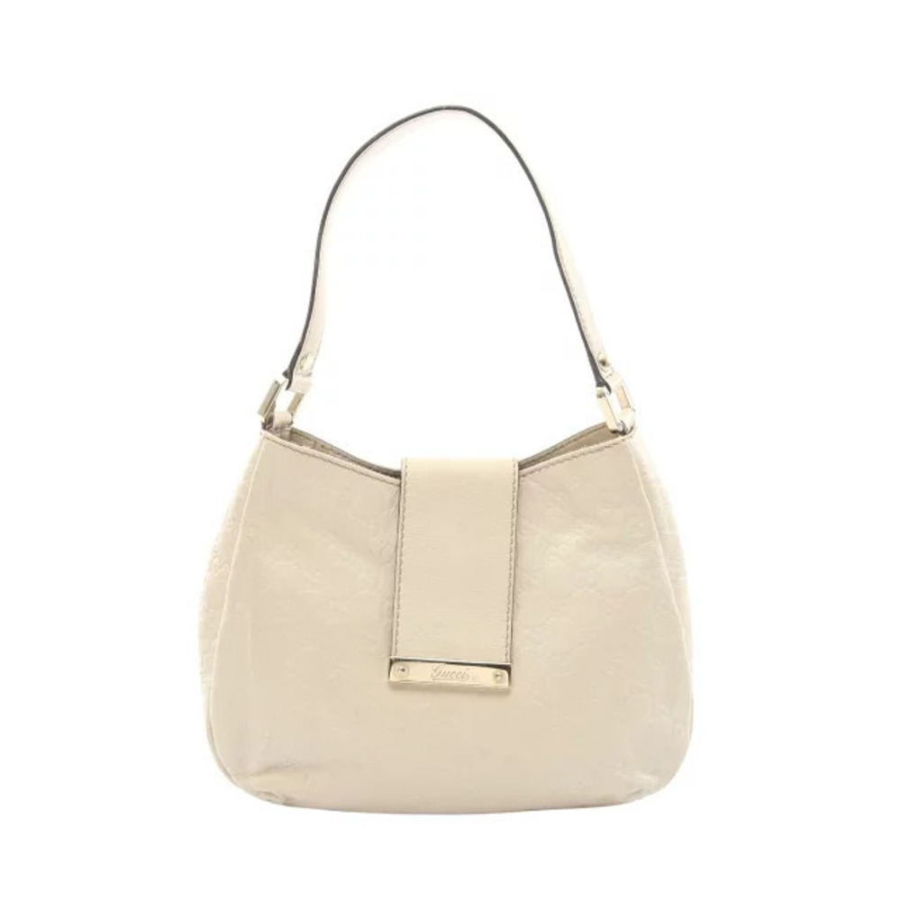 Gucci Guccissima Leather Shoulder Bag Ivory White